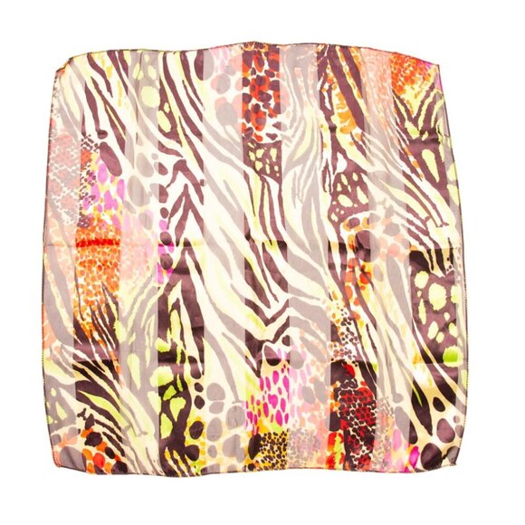 Vintage Zebra Print Sheer Polyester Head Scarf 20" Square Made In Korea - Picture 1 of 5